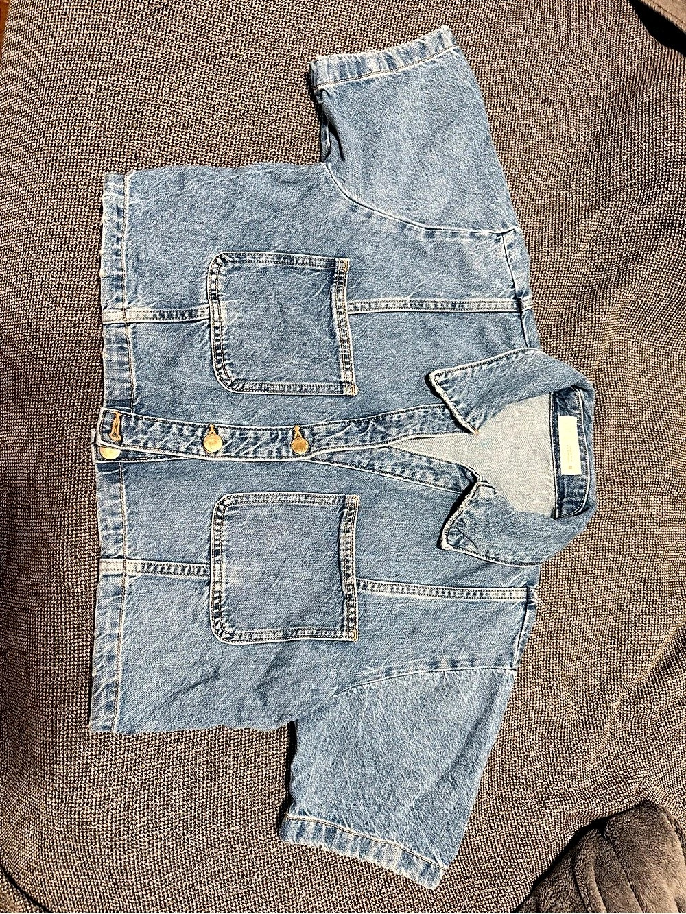 Zara Cropped Denim Shirt